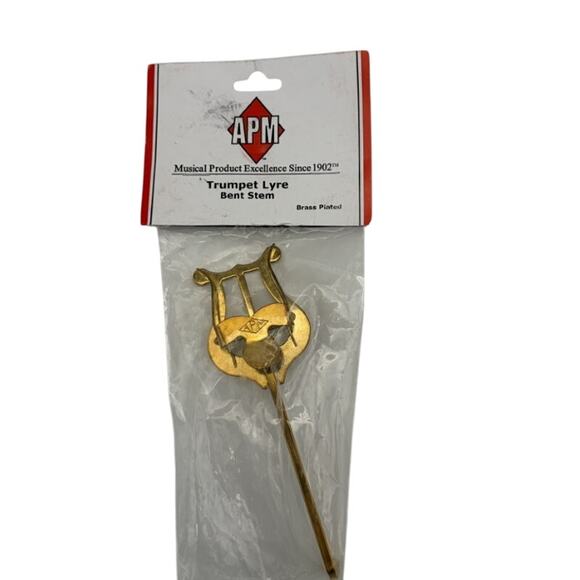 New APM #501G Trumpet Lyre Bent Stem Brass Plated Music Accessory - Picture 2 of 6